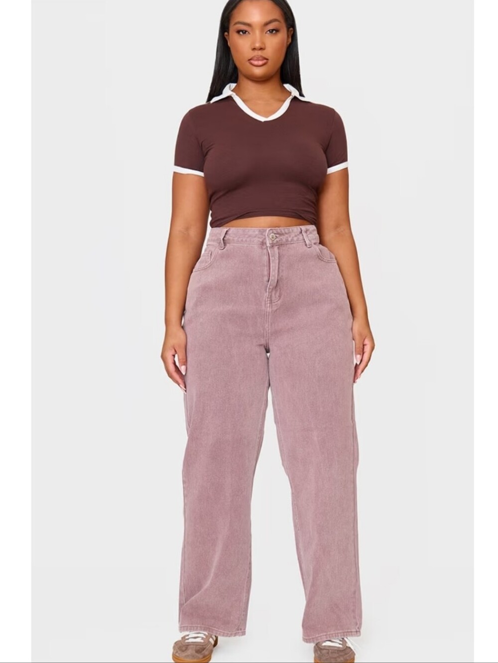 High-Rise Wide Leg Women’s Jeans in Dusty Rose